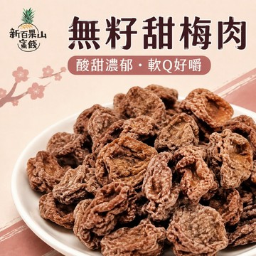 【新百果山蜜餞】無籽甜梅肉 100g 甘甜梅肉 去籽梅肉 Q軟蜜餞 酸甜零食 辦公室零食 團購