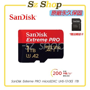 SanDisk Extreme PRO microSDXC UHS-1(V30) 1TB 原廠公司貨 永久保固