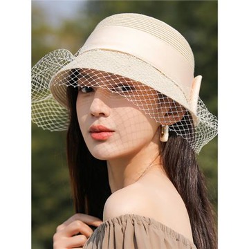 高端漁夫帽女士夏季防曬帽女防紫外線遮陽帽出游百搭太陽帽子女款