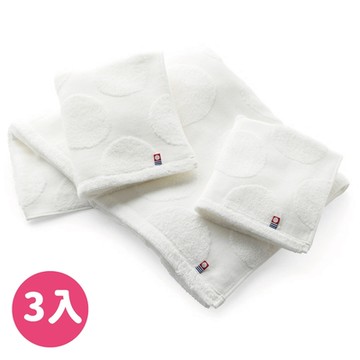 日本丸真 【YAHOO獨家】今治月光點點紗布洗臉巾 超值三入組 (白)