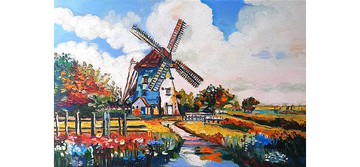 原創畫作 The Old Mill 繪畫 小藝術品 原創藝術 油彩畫布