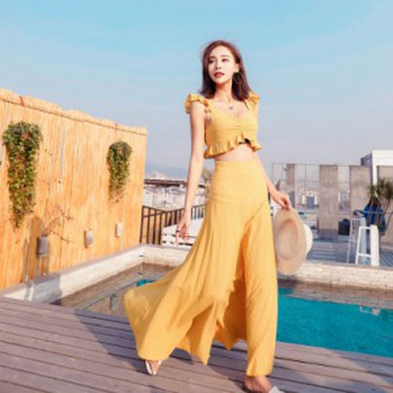 キャミソール ロング スカート ツーピース ホリデー セット #1382  