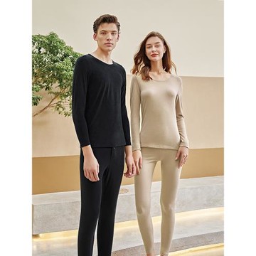 美標睡衣德絨保暖情侶內衣女士男士秋衣秋褲套裝加絨加厚冬季