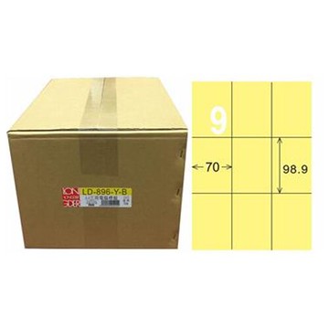 【龍德】A4三用電腦標籤 98.9x70mm 淺黃色 1000入 / 箱 LD-896-Y-B