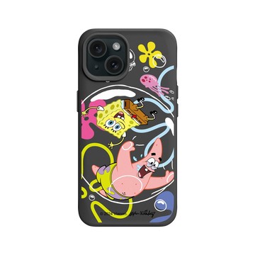 iPhone 15 SolidX 黑 - 海綿寶寶 SpongeBob - 一起玩耍
