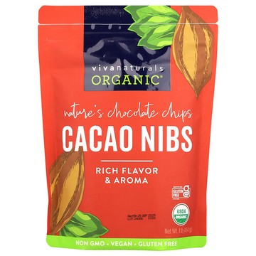 Viva Naturals, 有機®可可碎粒，1 磅（454 克）
