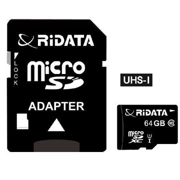 錸德RIDATA Micro SDXC記憶卡/UHS-I/Class10/64GB