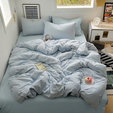 MIT 100%舒柔棉 床包3件組 床墊套 + 枕套 2個  Queen Size  藍海夏威夷