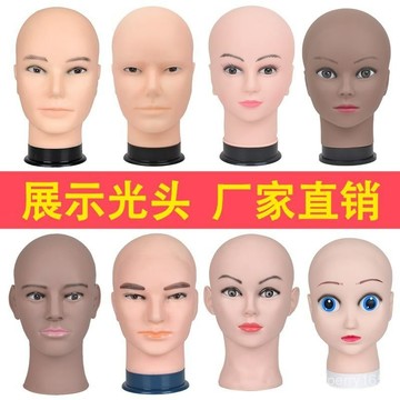 抿嘴男cos假髮頭模支架假人頭模型二次元毛娘造型模特光頭抿嘴哥