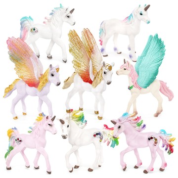🌈「動物世界」仿真西方神話傳說獨角獸動物模型兒童靜態飛馬裝飾擺件玩具