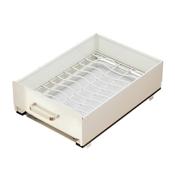 AOTTO 創意傢俱 免組裝廚房抽拉收納置物架 帶瀝水盤 碗架碟架 28x40x14cm  白色  1個