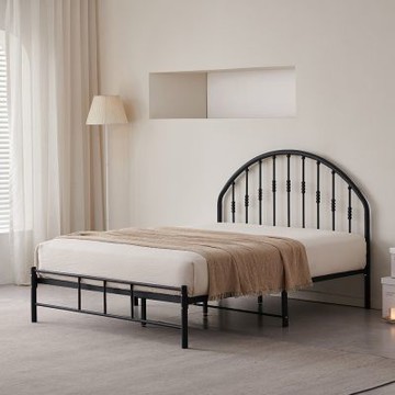 MUNA家居  2308型黑色5尺雙人鐵床  150X198X118cm