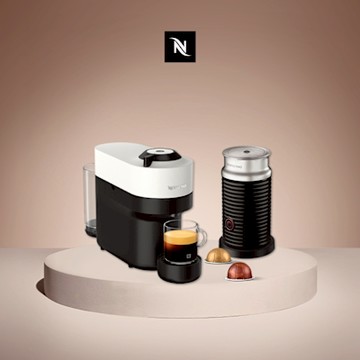 Nespresso 臻選厚萃 Vertuo POP(七色)膠囊咖啡機奶泡機(三色)組合