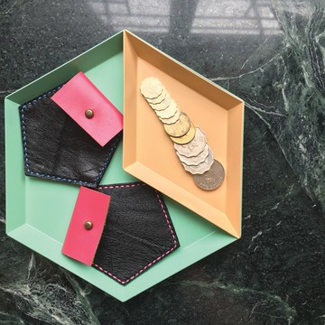 客製化禮物 玩味五角形皮革零錢包