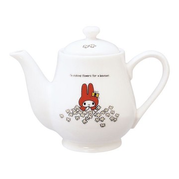 大賀屋 日本製 美樂蒂 茶壺 泡茶 水壺 陶瓷 茶具 陶器 餐具 下午茶 咖啡杯 MM 三麗鷗 正版 L00011781