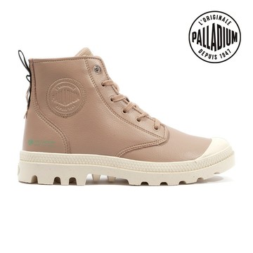 PALLADIUM PAMPA HI RE-VEGAN LTH拉鍊高筒靴/休閒鞋-男鞋/女鞋-棕褐色