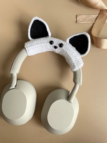 原創設計手工黑白撞色耳朵造型AirPod Max/索尼 XM5頭戴式保護套