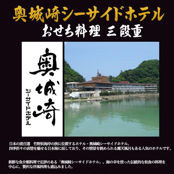 おせち 2024 予約 おせち料理 奥城崎シーサイドホテル 三段重 和風 洋風 和洋折衷 3人前 43目 冷凍 12 30お届け 新春 お節