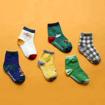 韓國 Daily Like - 兒童襪子/中筒襪6入組-2