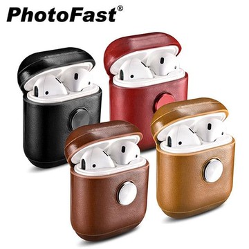 AirPods / AirPods 2 指尖陀螺 旋轉皮革保護套