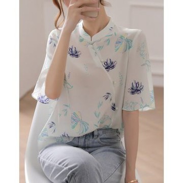 【ALLK 歐楷】新品上架 印花配色造型上衣 2色 尺寸L-XXL/中大尺碼/涼爽/透氣