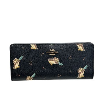 COACH - 印花防刮PVC皮革長夾 (企鵝)