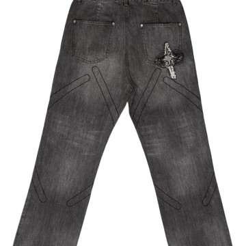 TRIPLET DESTROYED JEANS / Tyson Yoshi TRIPLET 牛仔長褲 破壞 水洗 y2k