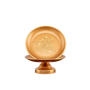 壹心銅招財佛前供盤家用室內供奉財神水果盤供果碟貢盤佛堂供盤