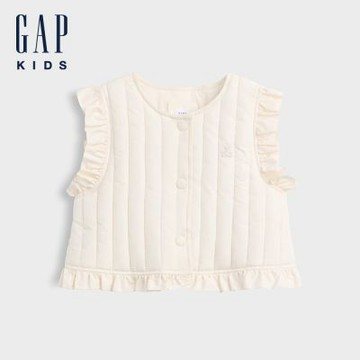 【GAP】嬰兒及幼兒荷葉邊鋪棉背心-象牙白(910083)