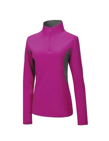 【【蘋果戶外】】山林 31P32-97 亮紫 女 透氣排汗長袖上衣 半門襟 吸濕排汗衣 防曬 抗UV 彈性 春夏 Mountneer