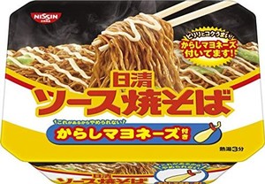 日清食品 ソース焼そばカップ からしマヨネーズ付き 108G×12個