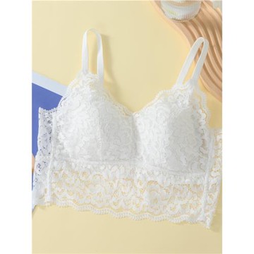 貝茵婷501吊帶背心套裝薄杯無鋼圈蕾絲文胸胸罩美背百搭女內衣