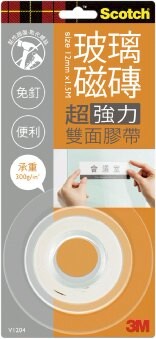 3M  V1204 玻璃磁磚專用 超強利雙面膠帶-12mmX1.5m / 個