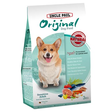 UNCLE PAUL 保羅叔叔 低敏成犬 狗飼料 小顆粒  糙米、海洋魚肉(鯖魚/鮪魚/鮭魚/沙丁魚/鯷魚/鱈魚)  3kg  1袋