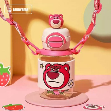 大容量水壺 【BEDDYBEAR】開口笑雙飲塑料杯 680ml-星空草莓熊