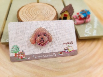 | 手繪寵物系列 | 紅貴賓小徽章