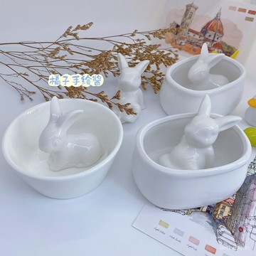 優選好物 毛筆國畵筆洗缸陶瓷可愛洗筆桶水彩顔料筆筒調色盤美術 RCVC
