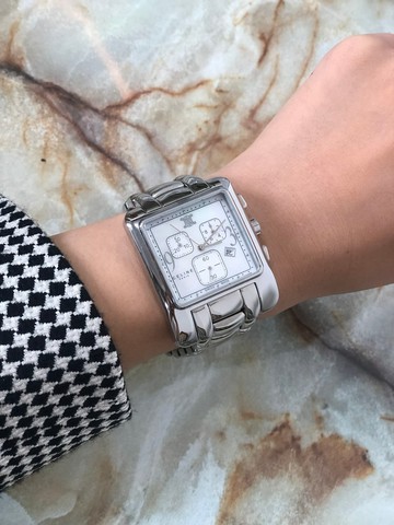 【日本直送 名牌中古包】CELINE 賽琳 手錶 銀色 計時功能 珍珠 不鏽鋼 復古 vintage hxzjjf