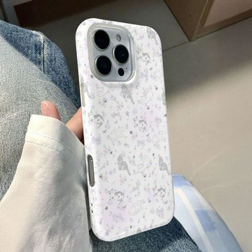 韓國菲林蘋果16promax手機殼iPhone15promax碎花紫貓咪14雙層13二合一12/11pro