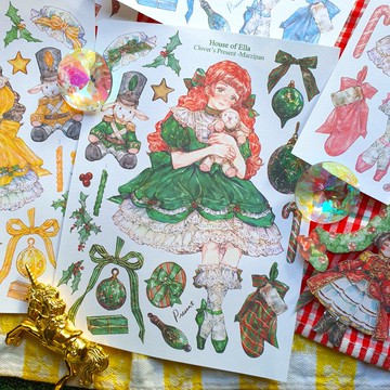 四葉草的禮物女孩INS貼紙