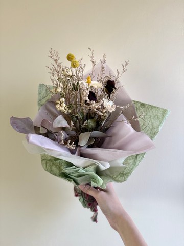 綠色系永生花、乾燥花、客製花禮