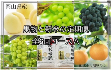 Te-1　岡山県産　果物と新米の定期便　全６回コースA