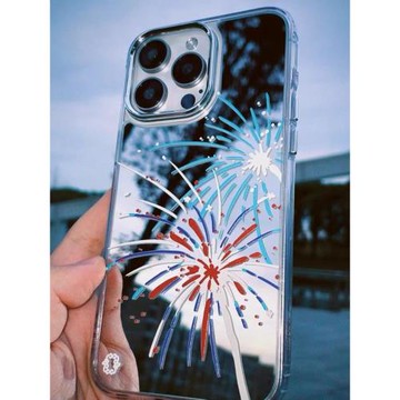 ins風煙花綻放適用三星A55新年款手機殼A35a33鏡面A20s補妝鏡a22網紅同款GalaxyNote10pro軟殼a70s硬note9女+