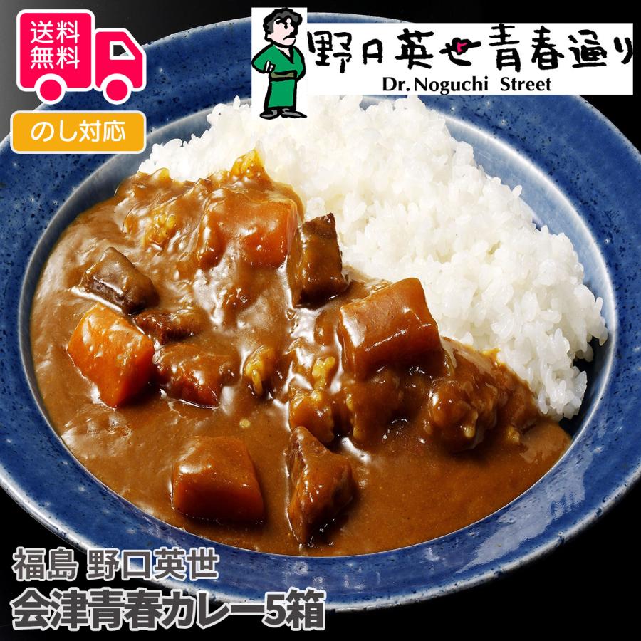 福島 野口英世 会津青春カレー5箱 プレゼント ギフト 内祝 御祝 贈答用 送料無料 お歳暮 御歳暮 お中元 御中元