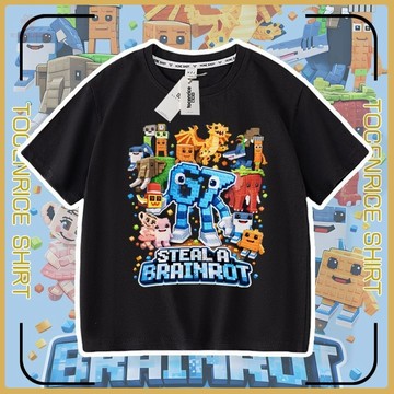 爆款熱推💖夏上新 跨境StealBrainrot67腦紅山海經短袖T恤女童上衣 YLRR