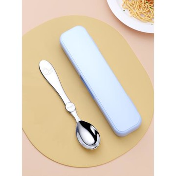 316不銹鋼勺子食品級家用吃飯湯勺小學生兒童飯勺卡通寶寶小湯匙