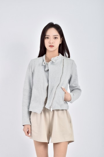 (M) tommy hilfiger質感修身短版棉質內刷毛灰色外套