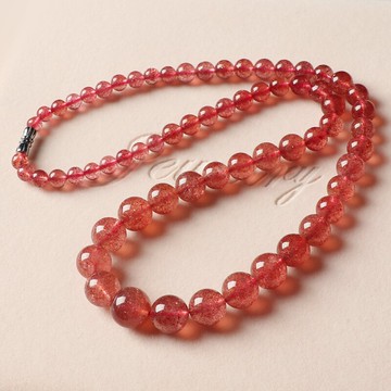 鴿血紅-阿魯沙滿籽草莓晶塔鏈女款 草莓晶項鏈女 送證書