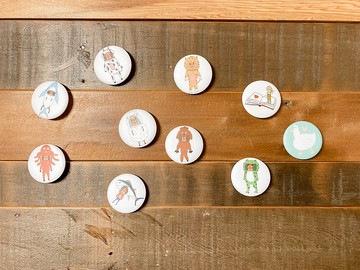 可愛動物霧面徽章 32mm