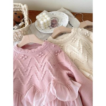 女童公主毛衣春裝2025新款小童絕美針織衫兒童毛線衣甜美冬裝炸街